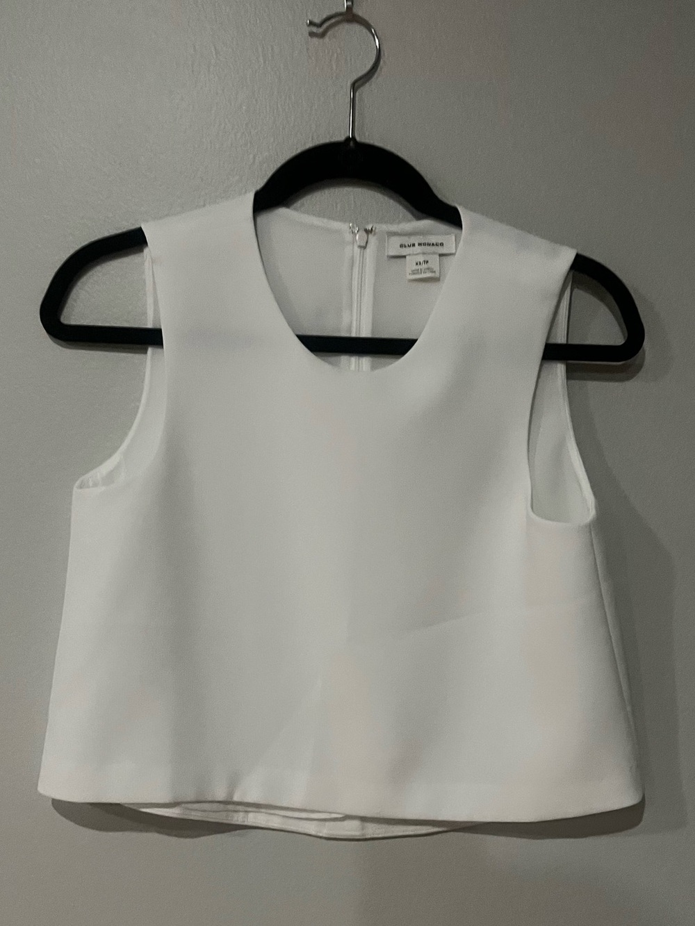 Club Monaco White Sleeveless Structured Crop Top XS